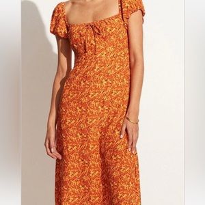 Sandrina Midi Dress Mohina Floral Print Orange